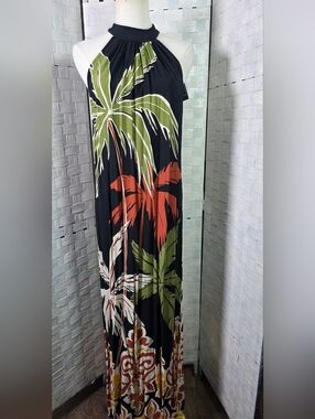 MSK - Tropical Print Maxi Dress
